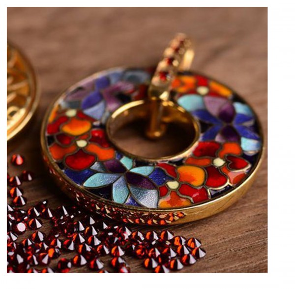 чешские серьги со стеклом